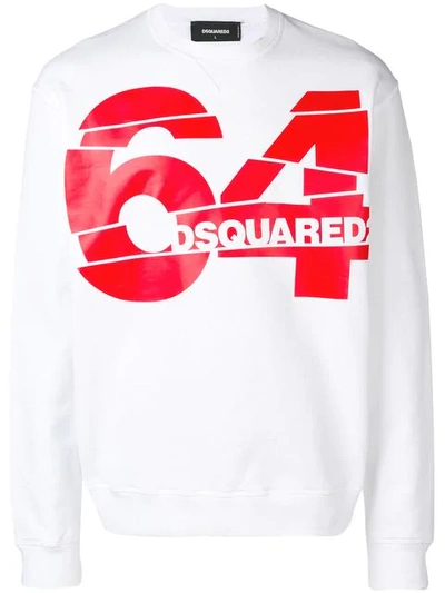 Dsquared2 Logo Print Sweatshirt In White