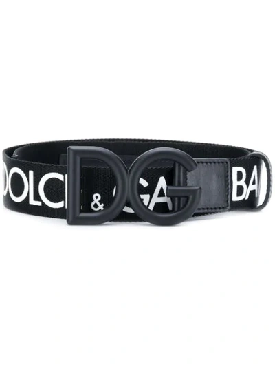 Dolce & Gabbana Dg Logo Belt In Black