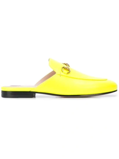 Gucci Princetown Slippers - 黄色 In Fluorescent Yellow Leather