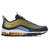 NIKE NIKE MEN'S AIR MAX 97 LX CASUAL SHOES IN YELLOW SIZE 11.5 LEATHER,2427894
