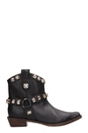 CORAL BLUE TEX BLACK LEATHER BOOTS,10826219