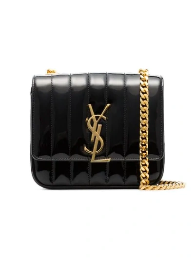 Saint Laurent Black Vicky Small Patent-leather Cross Body Bag