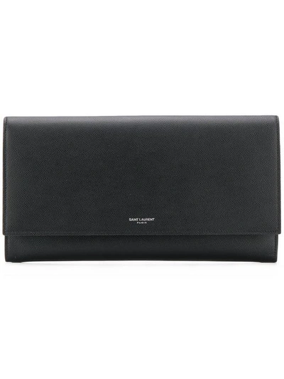 Saint Laurent Logo Travel Briefcase In Black