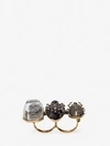 ALEXANDER MCQUEEN JEWELED INSECT DOUBLE RING