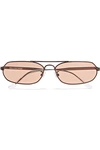 BALENCIAGA AGENT OVAL-FRAME METAL SUNGLASSES