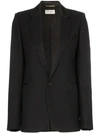 SAINT LAURENT BLAZER WITH LEATHER TRIMS