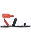 Off-white Zip Tie Flat Capri In Black