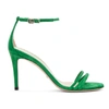 GUCCI GUCCI GREEN SUEDE ISLE HEELED SANDALS