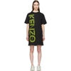 KENZO KENZO BLACK LOGO T-SHIRT DRESS