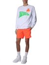 MSGM SWEATSHIRT WITH FLUO LOGO AND PALM,150966