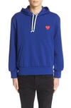 Comme Des Garçons Play Pullover Hoodie In Blue