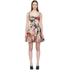 DOLCE & GABBANA DOLCE AND GABBANA MULTICOLOR PEONIES BUSTIER DRESS