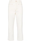 LOEWE LOEWE HIGH-WAISTED MULTI-POCKET CROPPED JEANS - 白色