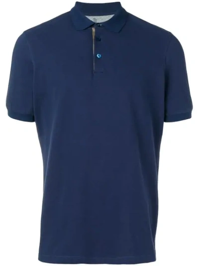 Brunello Cucinelli Classic Polo Shirt In Blue