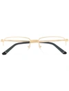 Cartier Santos Rectangular Frame Glasses In Gold