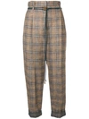 BRUNELLO CUCINELLI CROPPED PLAID TROUSERS