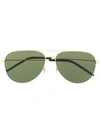 Saint Laurent Classic 11 Aviator Sunglasses In Gold