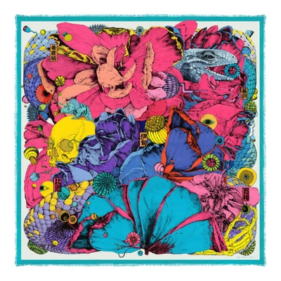Pig, Chicken & Cow Cashmere Silk Eden Garden Scarf