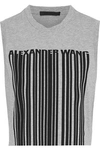 ALEXANDER WANG CROPPED PRINTED COTTON-JERSEY TANK,3074457345620233363