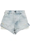 ALEXANDER WANG T DISTRESSED DENIM SHORTS,3074457345620376795