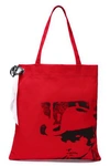 CALVIN KLEIN 205W39NYC CALVIN KLEIN 205W39NYC WOMAN PRINTED CANVAS TOTE RED,3074457345620253041