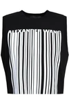 ALEXANDER WANG WOMAN CROPPED PRINTED COTTON-JERSEY TANK BLACK,AU 272216334397427