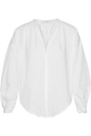 TOME TOME WOMAN KNOTTED COTTON-POPLIN BLOUSE WHITE,3074457345620048229