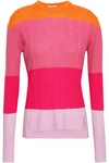 TOME WOMAN colour-BLOCK MERINO WOOL, SILK AND CASHMERE-BLEND jumper PINK,GB 963761157889