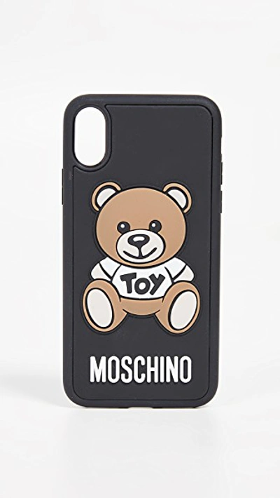 Moschino Bear Iphone Xs / X Case In Fantasy Print Black