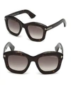 Tom Ford Julia 50mm Gradient Square Sunglasses - Dark Havana Acetate/ Rose Gold