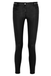 GIVENCHY GIVENCHY WOMAN CROPPED LEATHER SKINNY PANTS BLACK,3074457345618150127