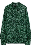 RTA RTA WOMAN YVONNE LEOPARD-PRINT SILK-TWILL SHIRT GREEN,3074457345620242872