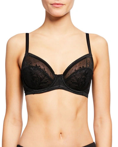 Wacoal Net Effect Full-cup Lace Underwire Bra In Black