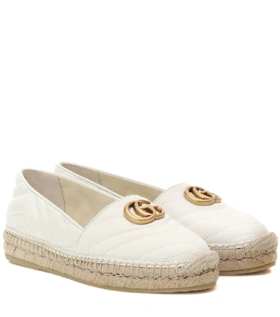 Gucci Leather Espadrille With Double G In White