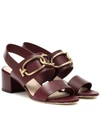 TOD'S LEATHER SLINGBACK SANDALS,P00372089