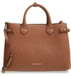 BURBERRY Medium Banner House Check Leather Tote