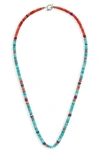 MIKIA HEISHI STONE & CORAL BEAD NECKLACE,191-M-008033-03