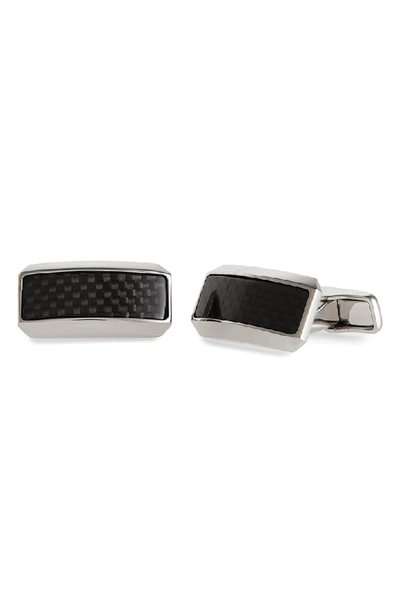 Dunhill Palladium-plated Carbon Fibre Cufflinks In Silver