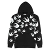 MCQ BY ALEXANDER MCQUEEN Swallow-print hooded cotton sweatshirt