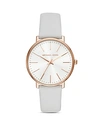 Michael Kors Women's Pyper White Leather Strap Watch, 38mm