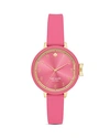 KATE SPADE KATE SPADE NEW YORK PARK ROW PINK SILICONE STRAP WATCH, 34MM,KSW1518