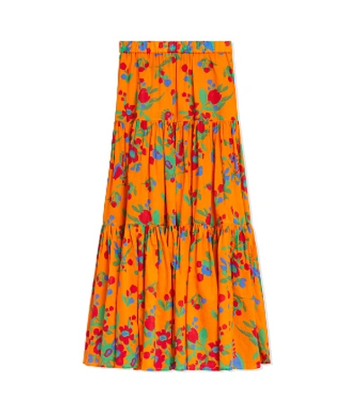 Tory Burch Floral-print Tiered Coverup Maxi Dress In Toucan Floral