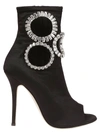 Giuseppe Zanotti Crystal Embellished Heeled Boots In Nero