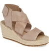 Eileen Fisher 'willow' Espadrille Wedge Sandal In Oyster/ Oyster Leather