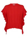 KENZO RUFFLE-TRIMMED TOP,10826809