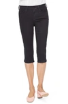 Nydj Roll-hem Chloe Cropped Skinny Jeans In Black Rinse
