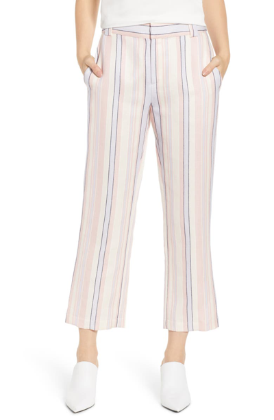 Rebecca Minkoff Stripe Linen & Cotton Blend Ginger Pants In Multi