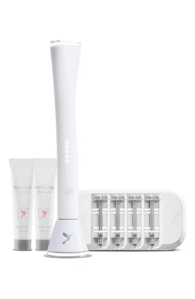 Dermaflash Luxe Anti-aging Sonic Dermaplaning + Peach Fuzz Removal Device In White