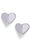Kate Spade Gold-tone Heart Stud Earrings In Frozen Lilac