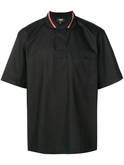 Fendi Oversized Half-button Shirt - 黑色 In Black